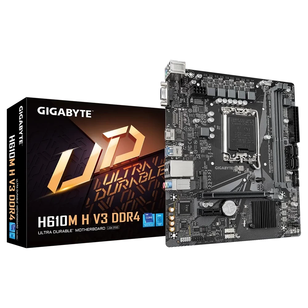 Gigabyte H610m H V3 Ddr4 3200mhz(oc) M.2 Hdmi Dsub Matx 1700p