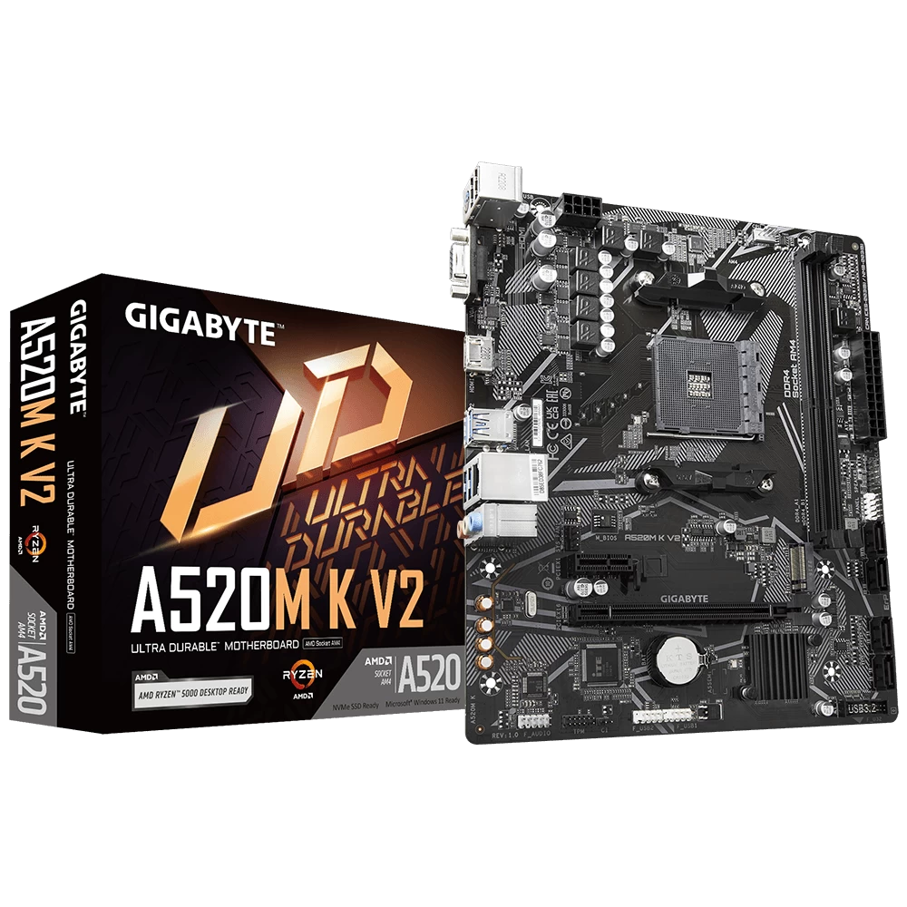 Gigabyte A520m K V2 Ddr4 5100mhz(oc) Hdmi M.2 Matx Am4