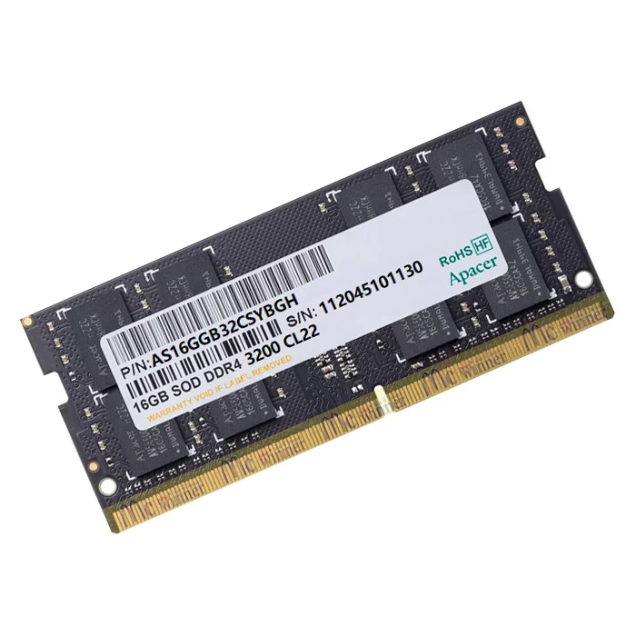 Apacer 16gb (1x16gb) 3200mhz Cl22 Ddr4 Notebook Sodimm Ram (es.16g21.gsh)