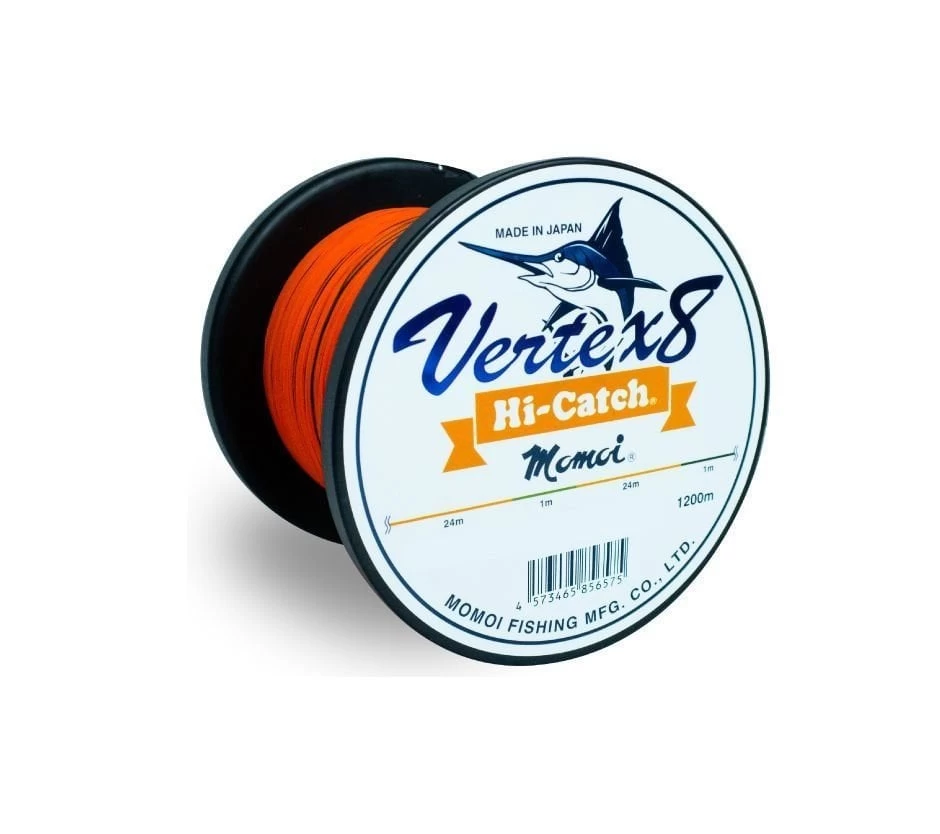 Momoi Vertex 8x  0.47mm 88lb 1200mt. Turuncu İp Misina