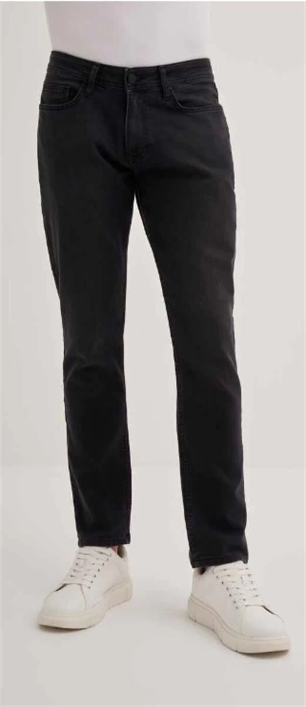 Cazador Yüksek Bel Boru Paça Erkek Jean Pantolon - Siyah 38-32