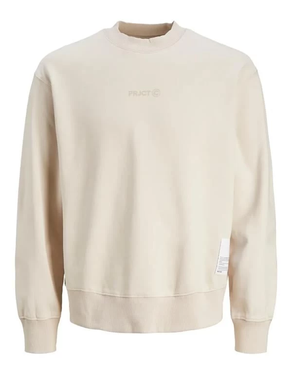 Jack & Jones Yarım Balıkçı Yaka Oversıze Yarasa Kesim Sweatshirt  - Bej S Beden