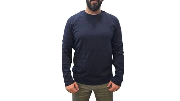 Duss İnce Düz Renk Erkek Sweatshirt - Lacivert XL Beden