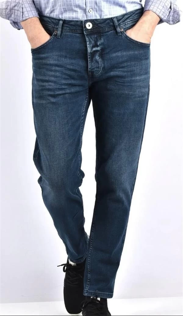 Zagor Yüksek Bel Dar Kesim Erkek Jean Pantolon - Renk: Greencast, Beden: 34-32