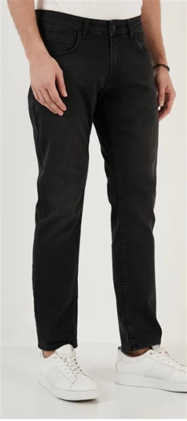 Yüksek Bel Geniş Kesim Erkek Jean Pantolon  - Renk: Siyah, Beden: 31-30