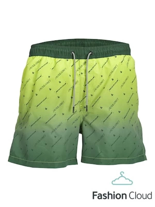 Jack &amp; Jones Baskılı Erkek Deniz Şortu  - Yeşil M Beden