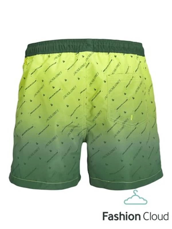 Jack &amp; Jones Baskılı Erkek Deniz Şortu  - Yeşil M Beden