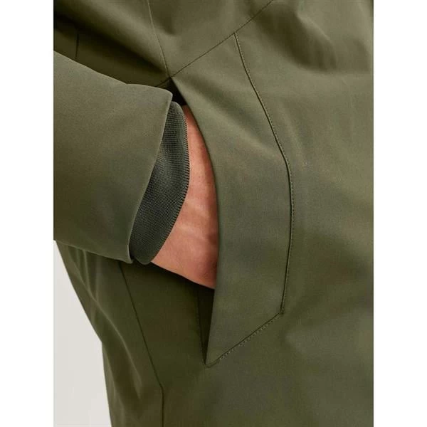 Jack & Jones 3000 Mm Waterproof Kapüşonlu Erkek Mont - Hakİ M Beden