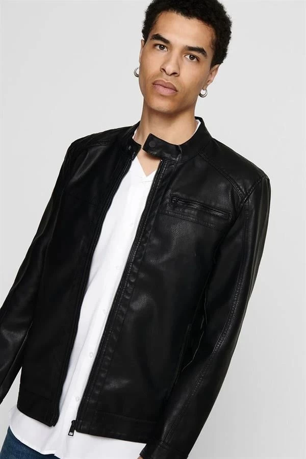 Only & Sons Deri Ceket  - Siyah L Beden