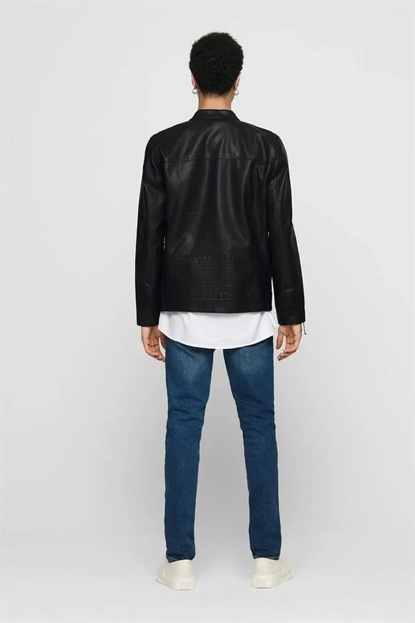 Only & Sons Deri Ceket  - Siyah L Beden