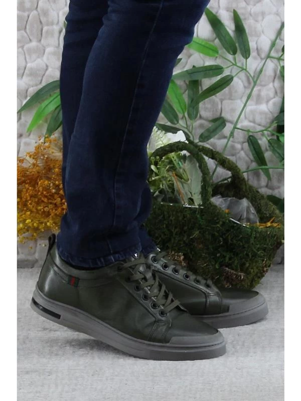 Pierre Cardin Hakiki Deri Günlük Casual Erkek Ayakkabı - Haki 42