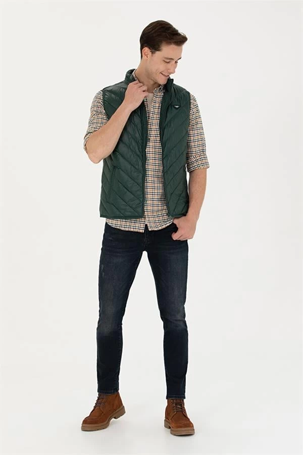 U.S. Polo Assn Polo Kaz Tüyü Erkek Yelek - Yeşil 52 Beden