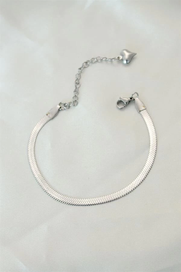 316l Çelik Gümüş Renk İtalyan Zincirli Bileklik