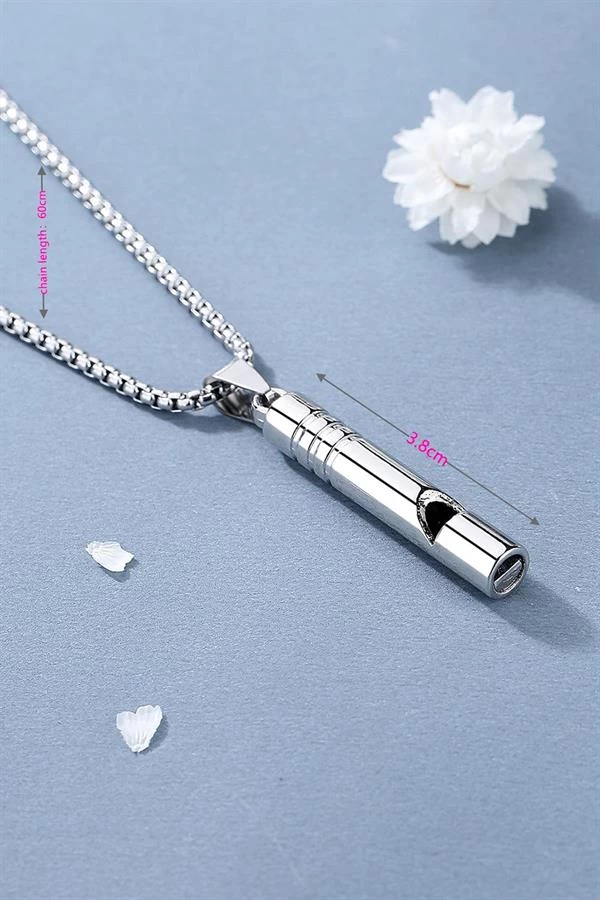 Acil Durum Düdüğü 316l Çelik Kararma Yapmaz Yüksek Desibel Kolye Unisex