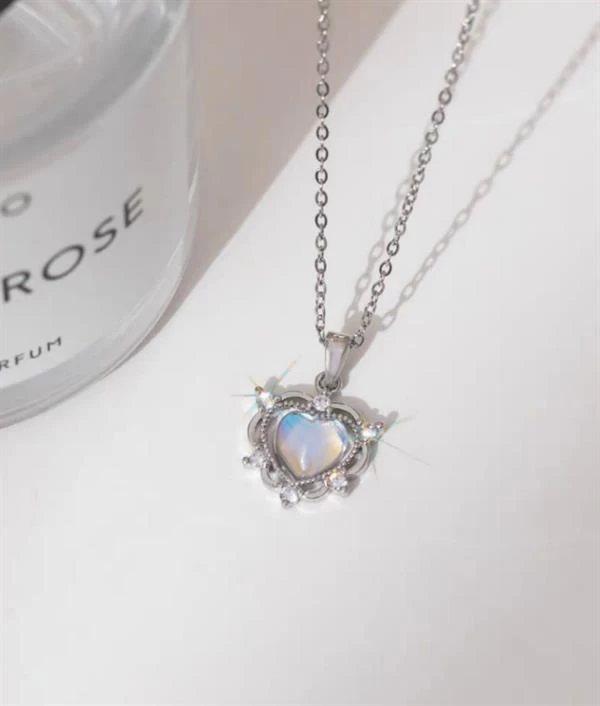 316l Çelik Zincir Gümüş Renk Kalp Model Kadın Kolye