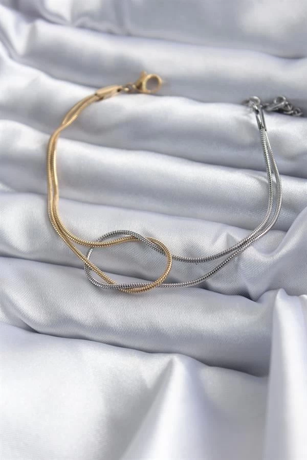 316l Çelik Mix Renk Düğüm Model Kadın Bileklik