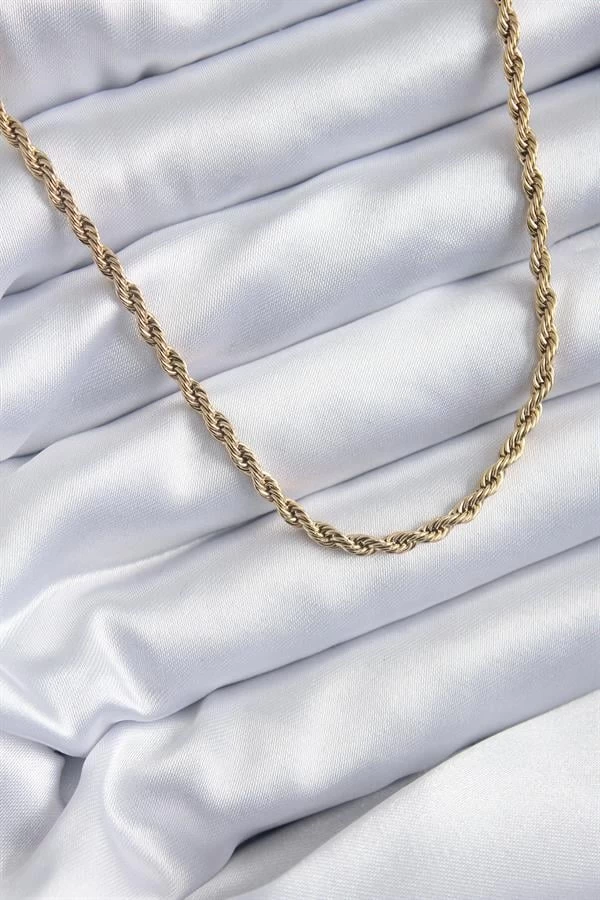 316l Çelik Gold Renk 60 Cm Burgu Model Kadın Kolye