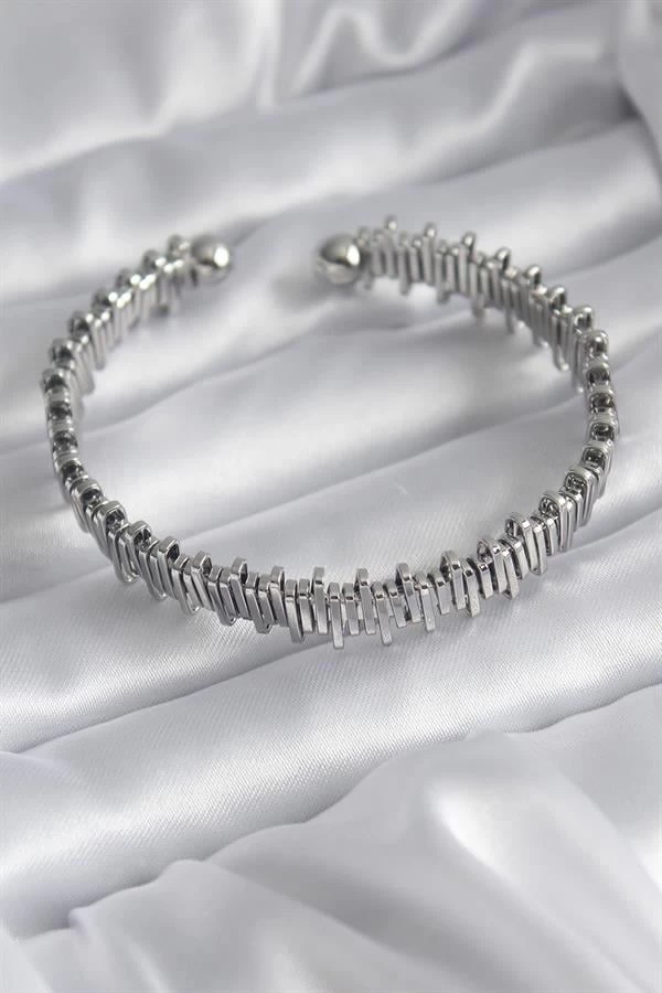 316l Çelik Gümüş Renk Dorika Model Kadın Bileklik