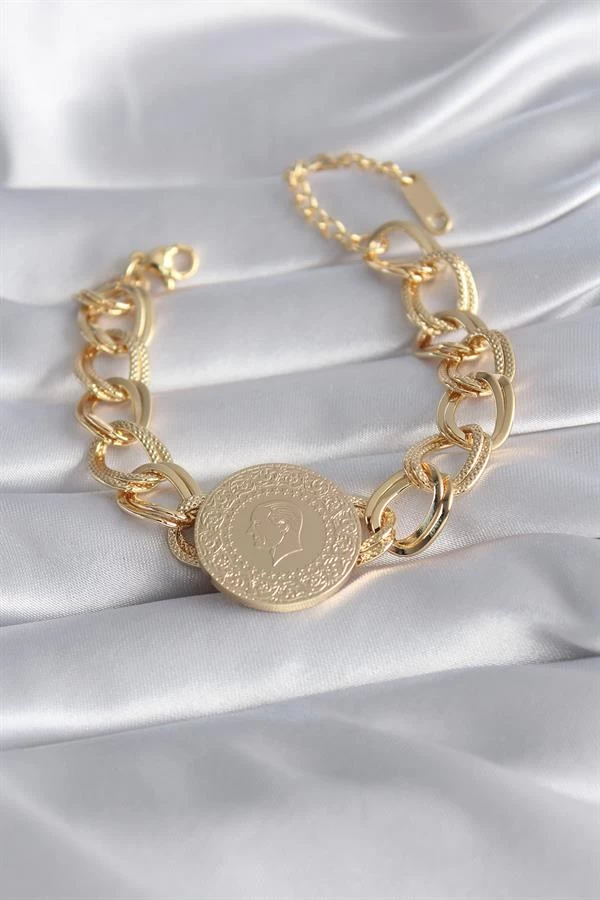 316l Çelik Gold Renk Tam Altın Model Samanyolu Kadın Bileklik