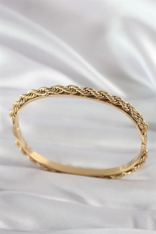 316l Çelik Gold Renk Burgu Zincir Model Kadın Kelepçe