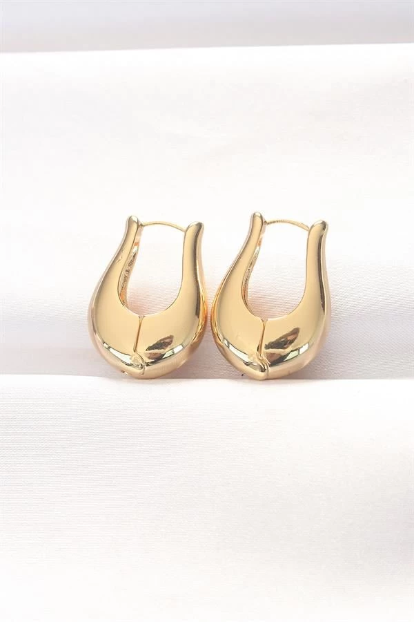 Pirinç Gold Renk Bombeli Küpe