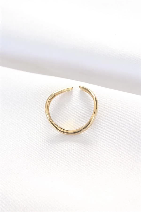 Yassı Gold Renk Ayarlanabilir Yüzük