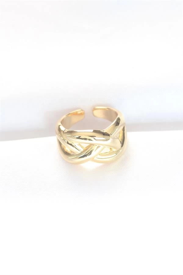 Düğüm Model Gold Renk Ayarlanabilir Yüzük