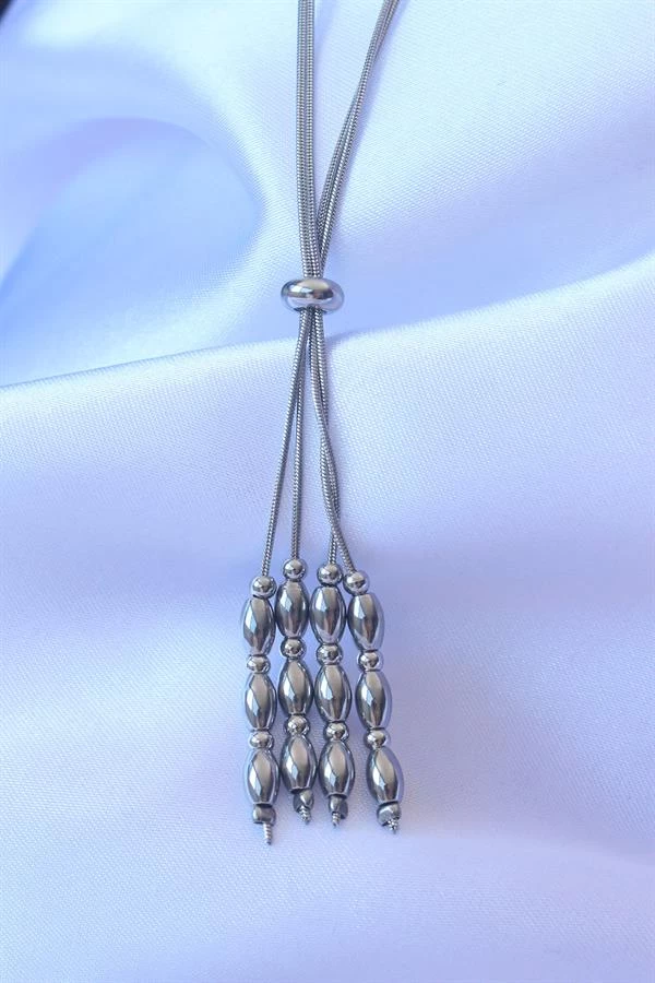 316l Çelik Gümüş Renk Boyu Ayarlanabilir Sallantılı Model Kolye