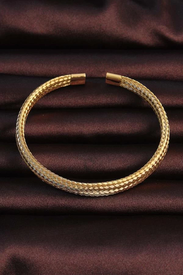 316l Çelik Altın Renk Hasır Görünüm Erkek Bileklik