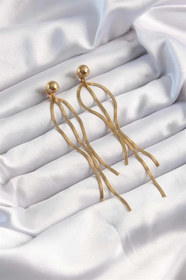 316l Çelik Altın Renk İtalyan Model Topçuk Küpe