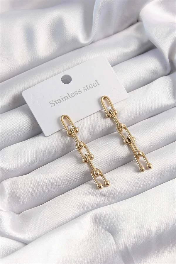 316l Çelik Altın Renk Sallantılı Tiffany Model Küpe