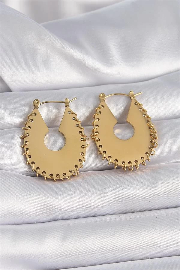 316l Çelik Gold Renk Kadın Küpe