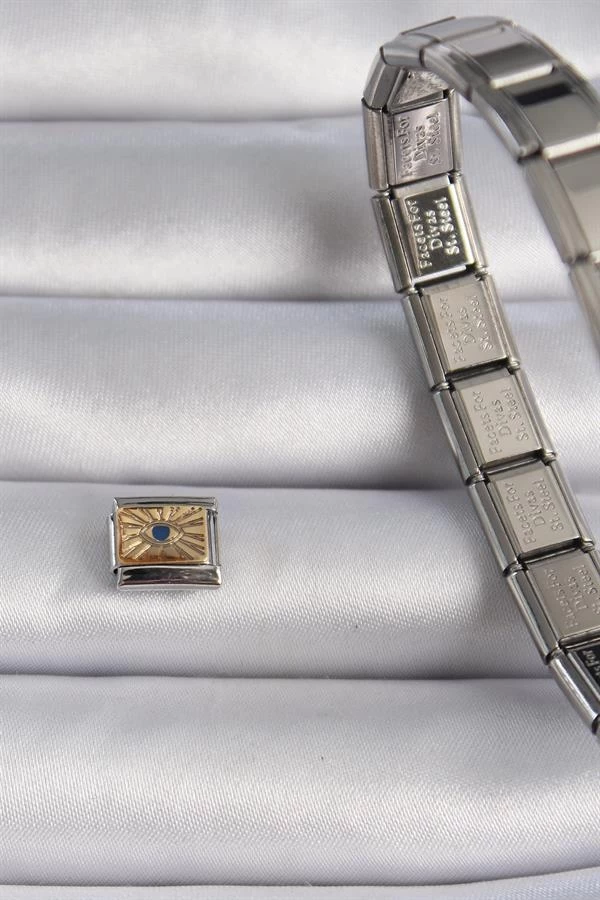 316l Çelik Gümüş Renk Altın Göz İşlemeli Nomination Charm