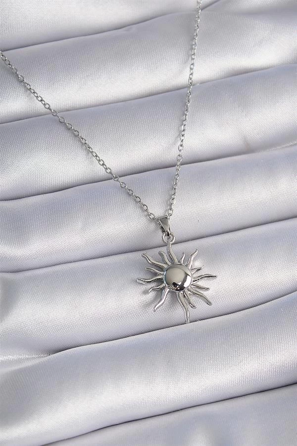 316l Çelik Gold Renk Zincir Güneş Figür Kadın Kolye