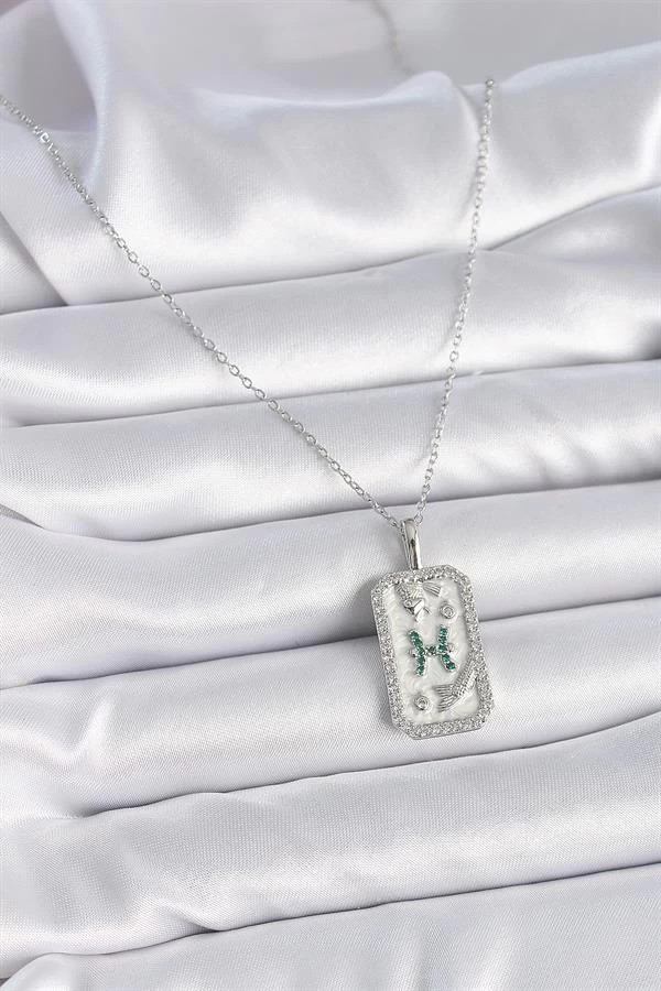 316l Çelik Gümüş Renk Zincir Balık Burcu Zirkon Taşlı Kadın Kolye