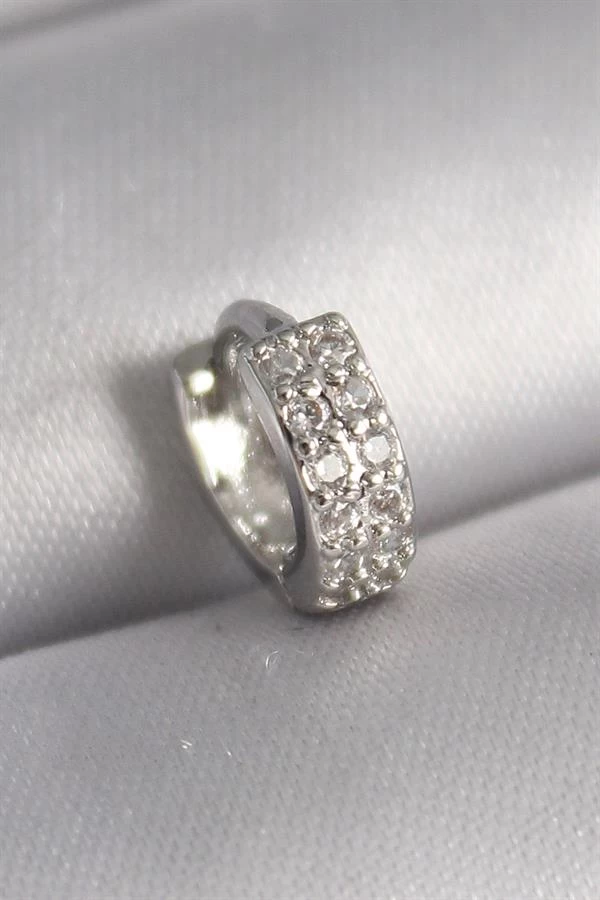 316l Çelik Gümüş Renk Zirkon Taşlı Tragus Piercing