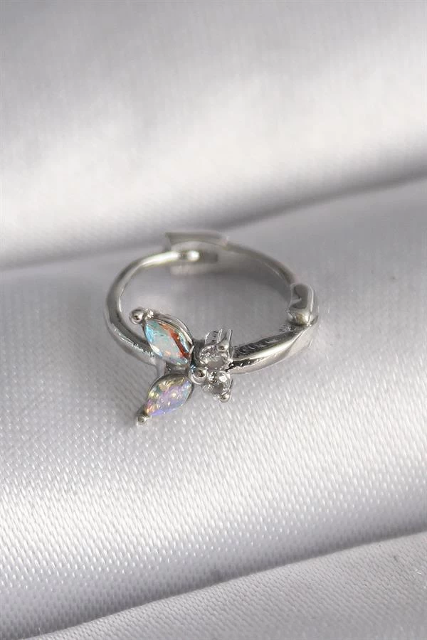 316l Çelik Gümüş Renk Zirkon Taşlı Kelebek Model Tragus Piercing
