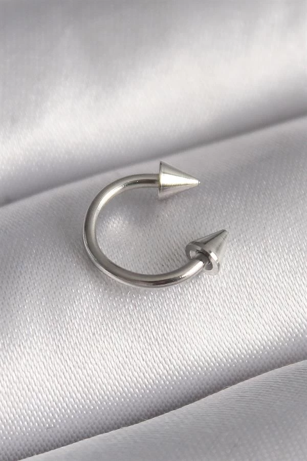 316l Çelik Gümüş Renk Halka Çivi Model Kadın Piercing
