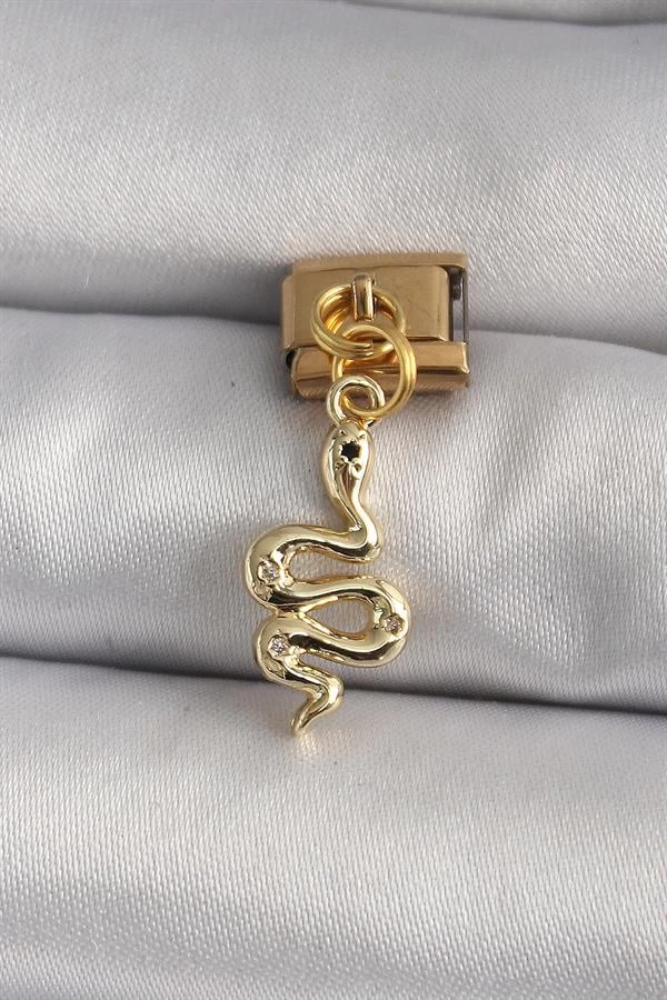 316l Çelik Gold Renk Sallantı Yılan Model Nomination Charm