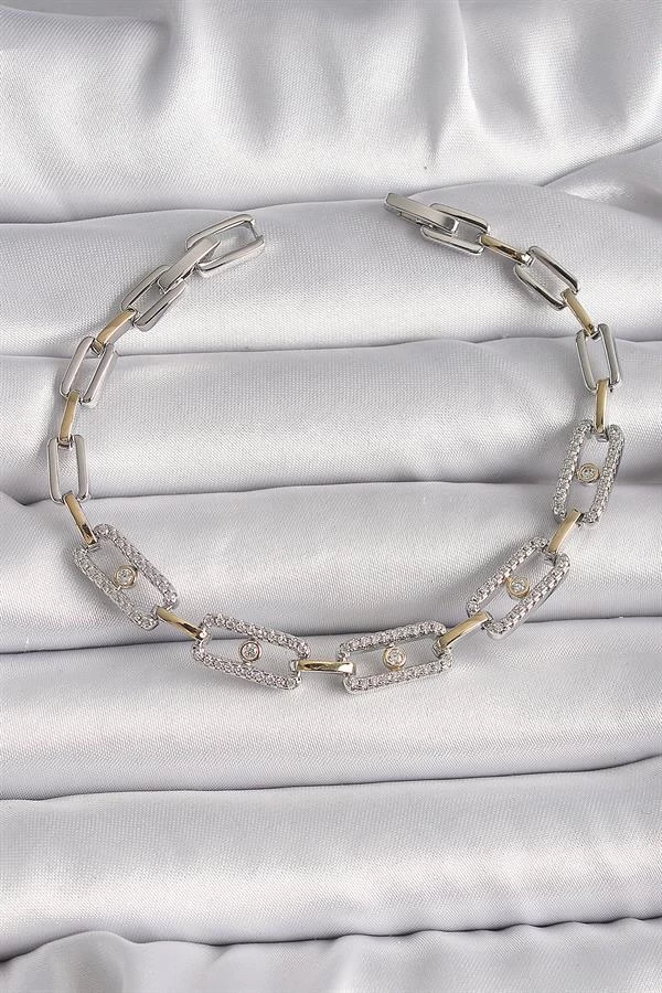 Pirinç Mix Renk Zirkon Taşlı Messika Model Vip Seri Kadın Bileklik