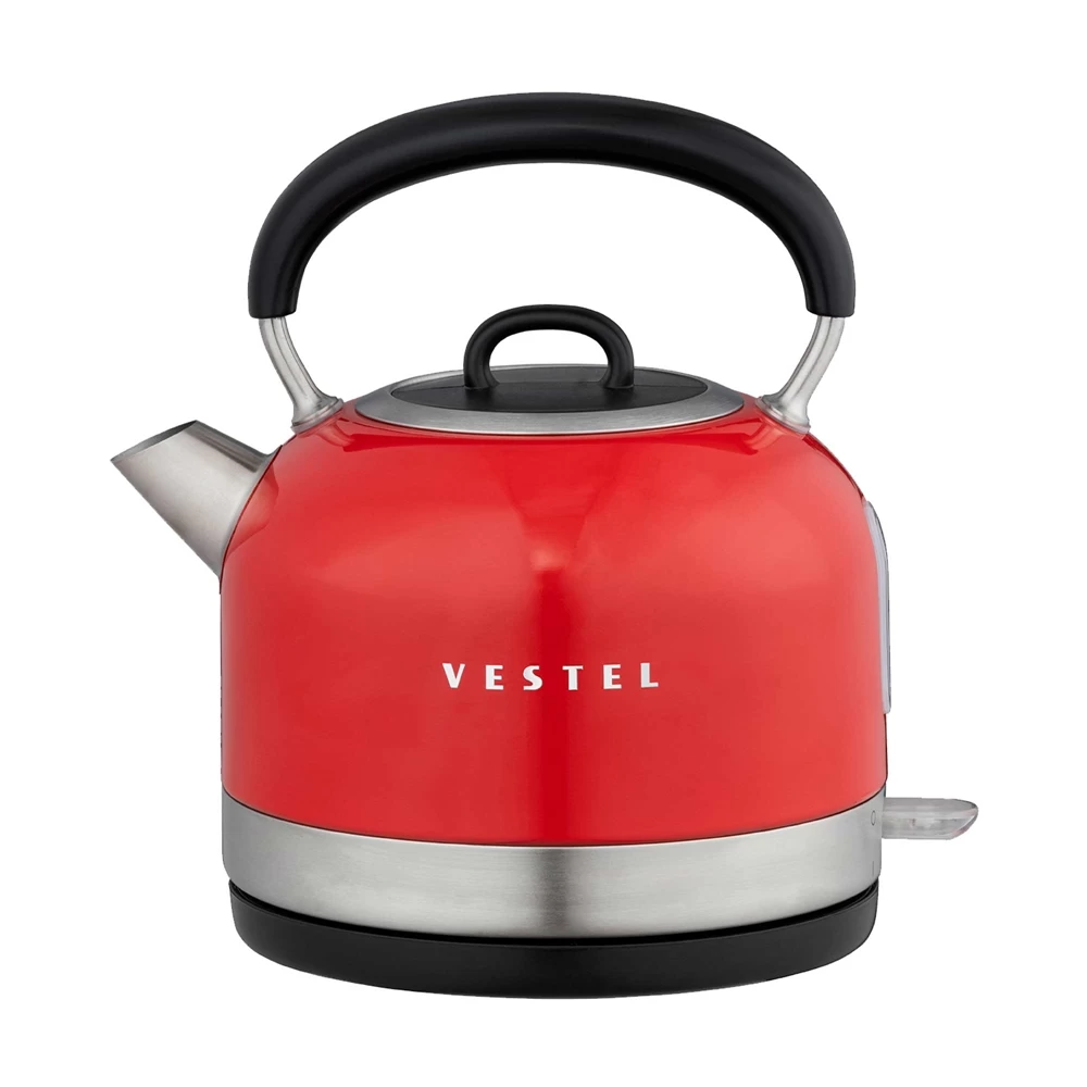 Vestel Retro Kirmizi 2200 W 1.7 Lt Celik Kettle