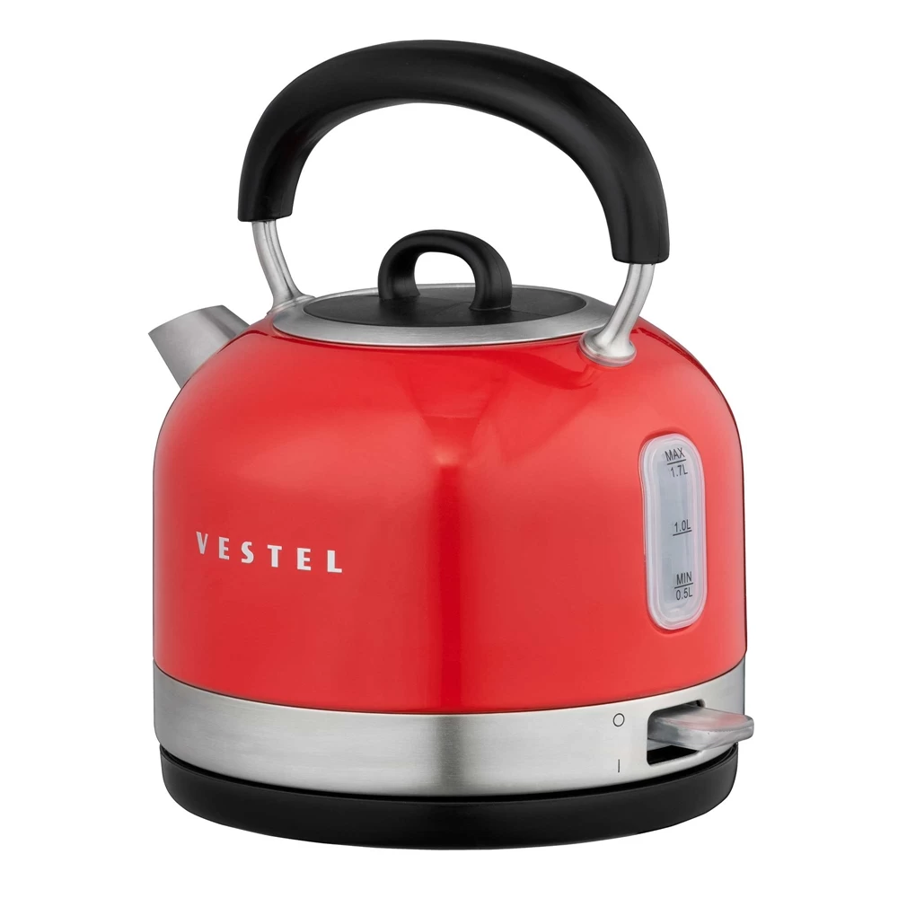 Vestel Retro Kirmizi 2200 W 1.7 Lt Celik Kettle