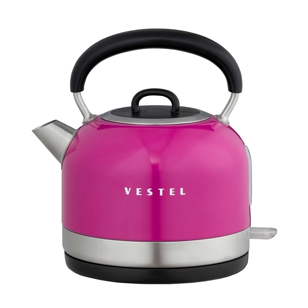 Vestel Retro Pembe 2200 W 1.7 Lt Celik Kettle