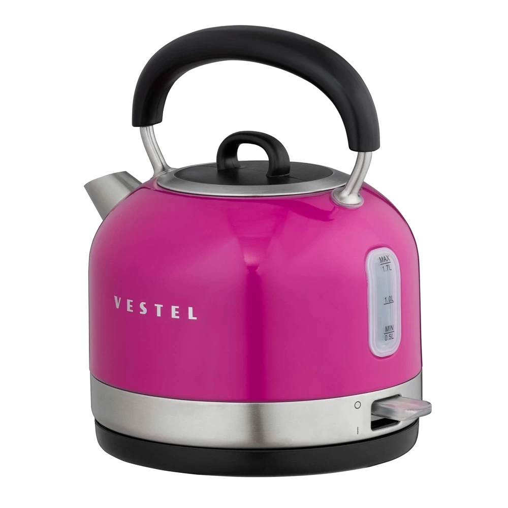 Vestel Retro Pembe 2200 W 1.7 Lt Celik Kettle