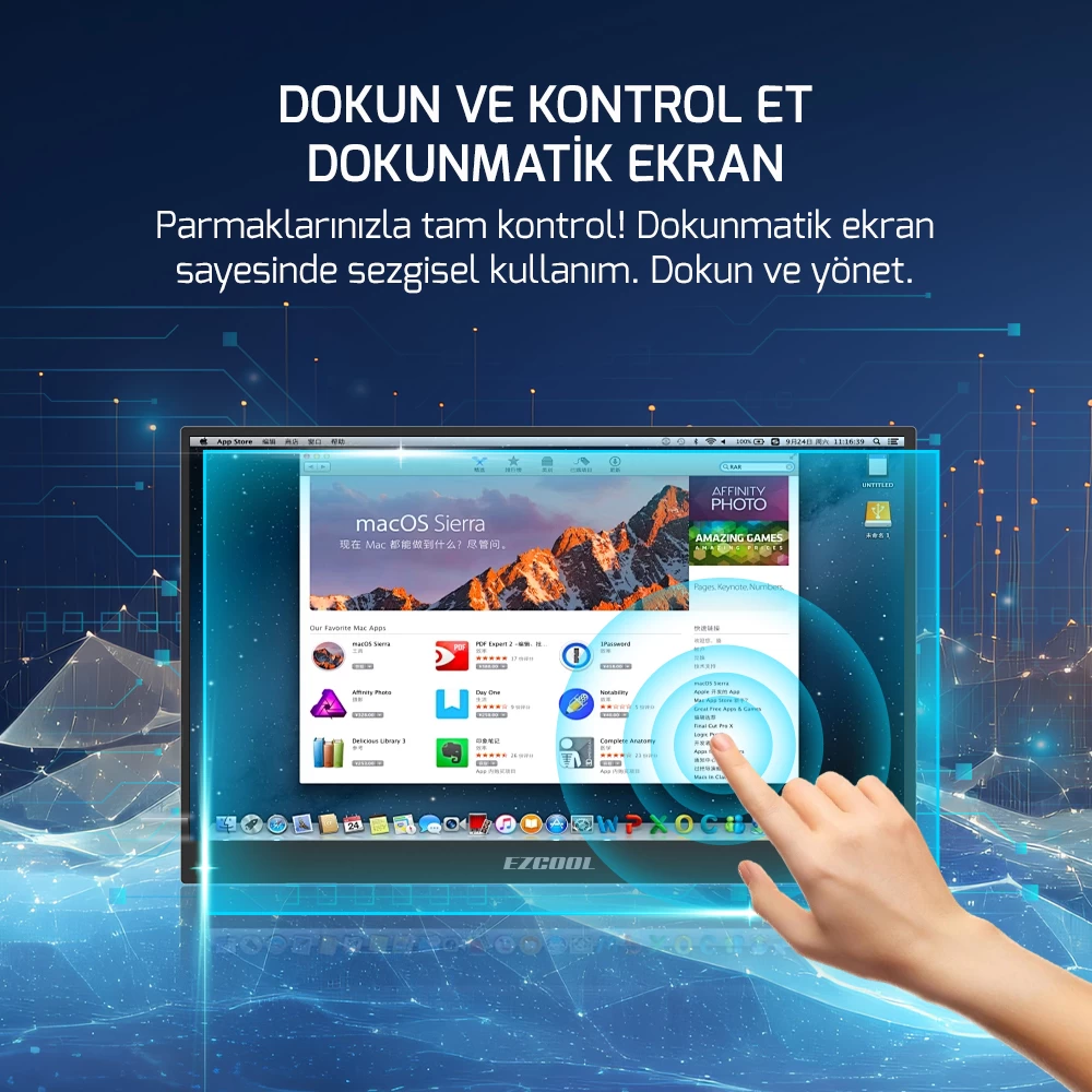 Ezcool Lite E15t 15,6’’ 60hz Fhd Portable TaŞinabİlİr Dokunmatİk MonİtÖr (sifir ÖlÜ Pİksel Garantİlİ)