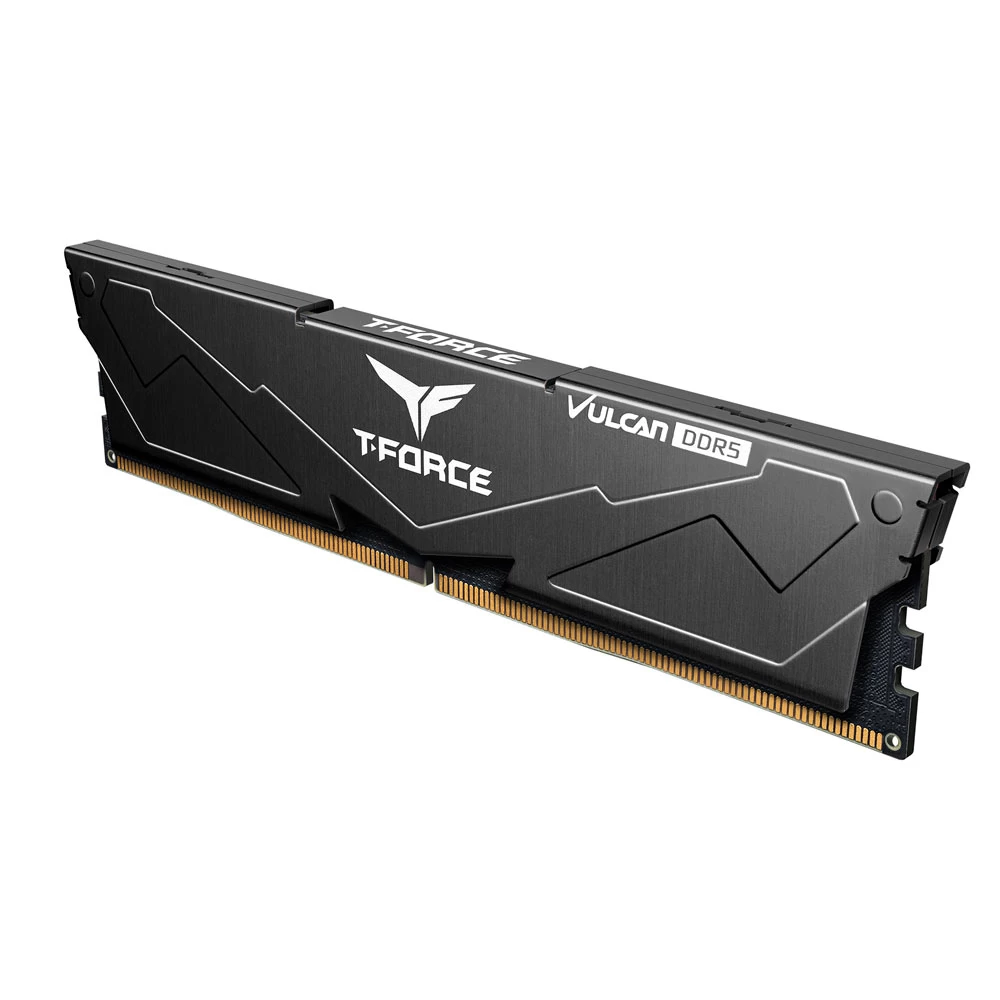 Team T-force Vulcan Black 16gb 1x16gb 6000mhz Ddr5 Cl38 Gaming Ram (flbd516g6000hc38g01)