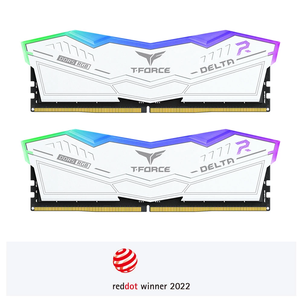 Team T-force Delta Rgb(wt) 32gb(2x16gb) 7600mhz Cl36 Ddr5 Beyaz Gaming Ram (ff4d532g7600hc36ddc01)