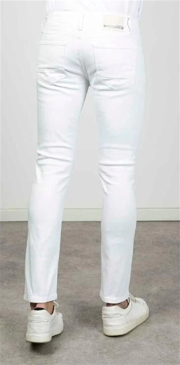 Harden Slimfit Likralı Erkek Jean Pantolon  - Renk : Beyaz, Beden : 32-32