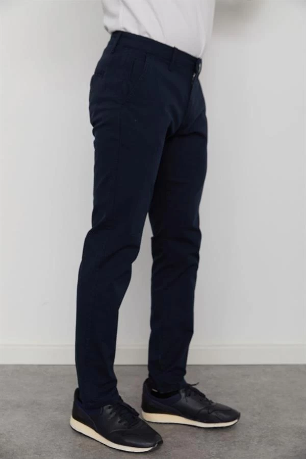 Slim Fit Erkek Chino Pantolon - Renk : Lacivert, Beden : 30-32