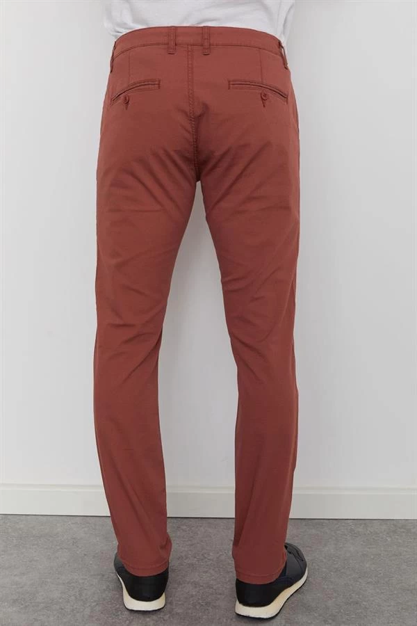 Slim Fit Erkek Chino Pantolon - Renk : Gül Kurusu, Beden : 30-32